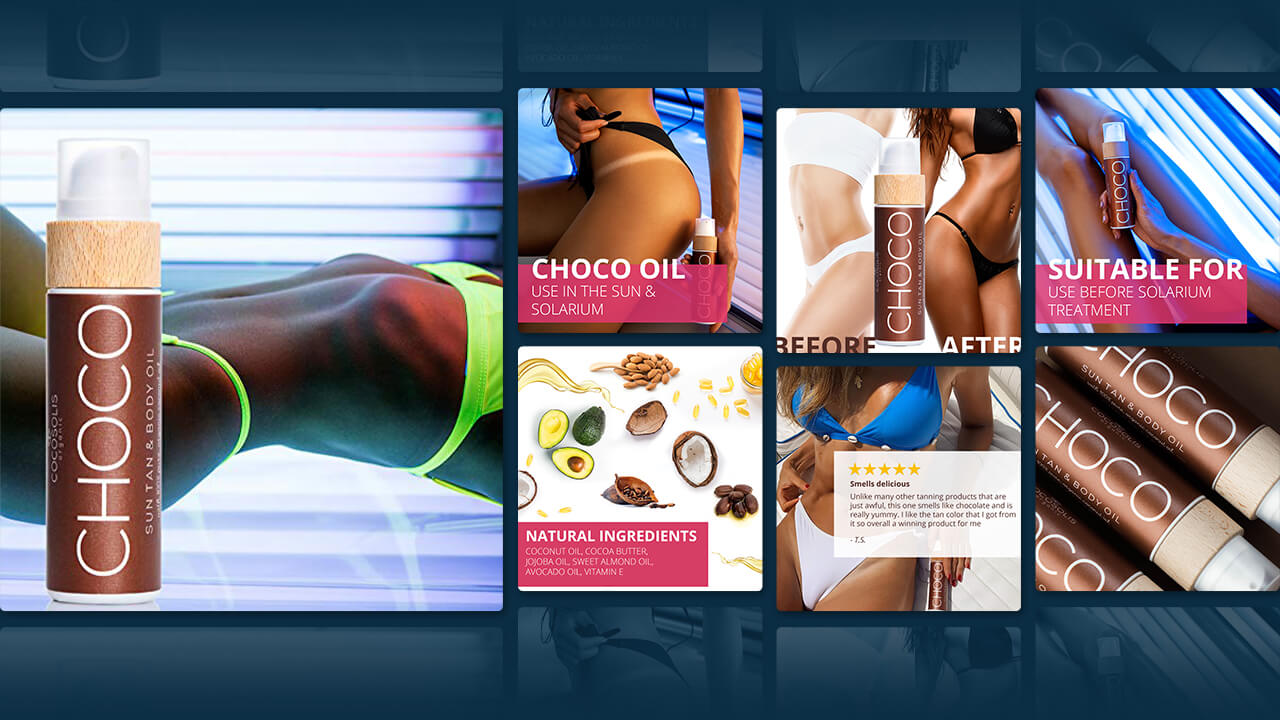 Before image: Cocosolis Skincare: Elegantly presented beauty essentials with a conversion-focused listing structure for better reach.
